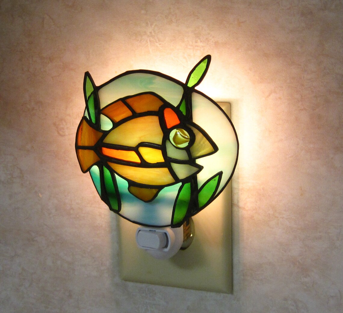 Tropical Fish Night Light Stained Glass Night Light Etsy
