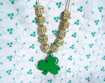 St. Patrick's Day Necklace, St. Patrick's Day Jewelry, Shamrock Necklace, Kid's Jewelry, Child's Necklace, teacher gift