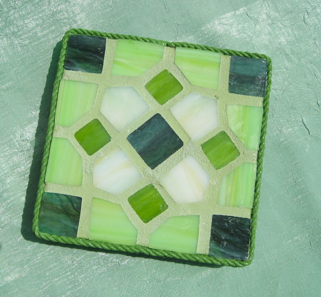 Mosaic Trivet. Hot Dish Mat Glass Mosaic Hot Dish Holder Etsy