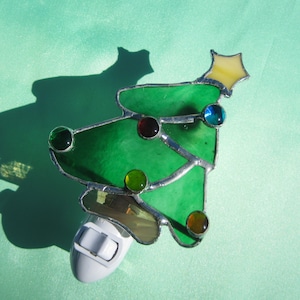 Christmas Tree Night Light, Charlie Brown&#39;s Christmas Tree, Stained Glass Christmas Nightlight