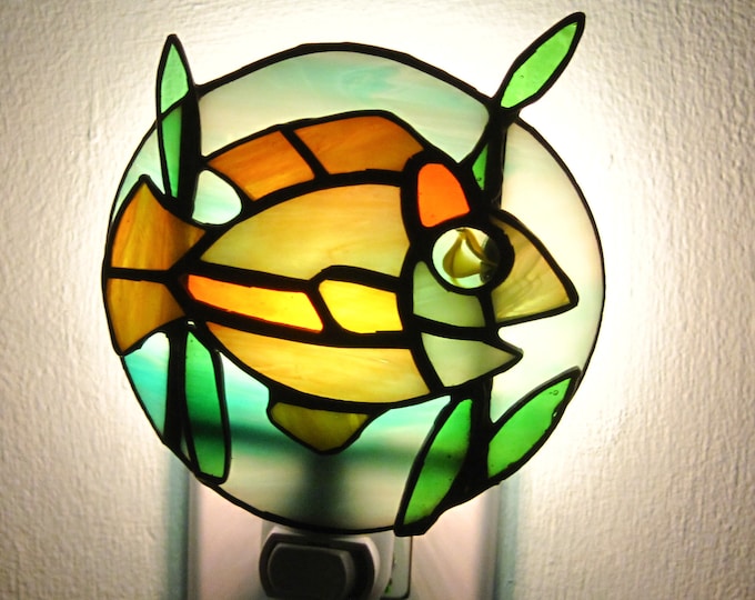 Tropical Fish Night Light Stained Glass Night Light Beach Etsy