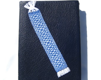 Bookmark, Handwoven Marigold Bookmark, Royal Blue Bookmark