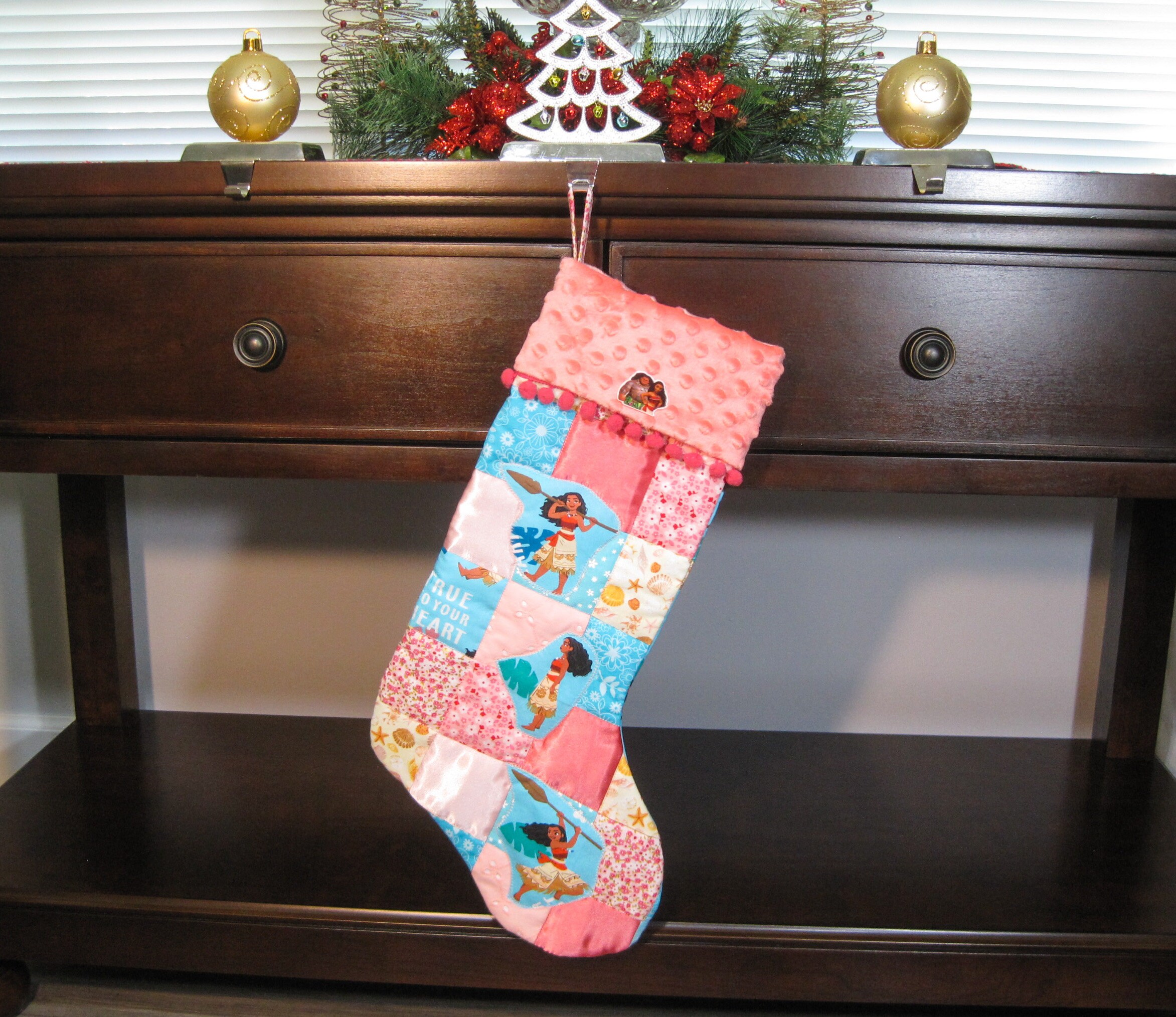 Disney's Moana Stocking, Princess Stocking, Maui Stocking, Patchwork  Quilted Christmas Stocking