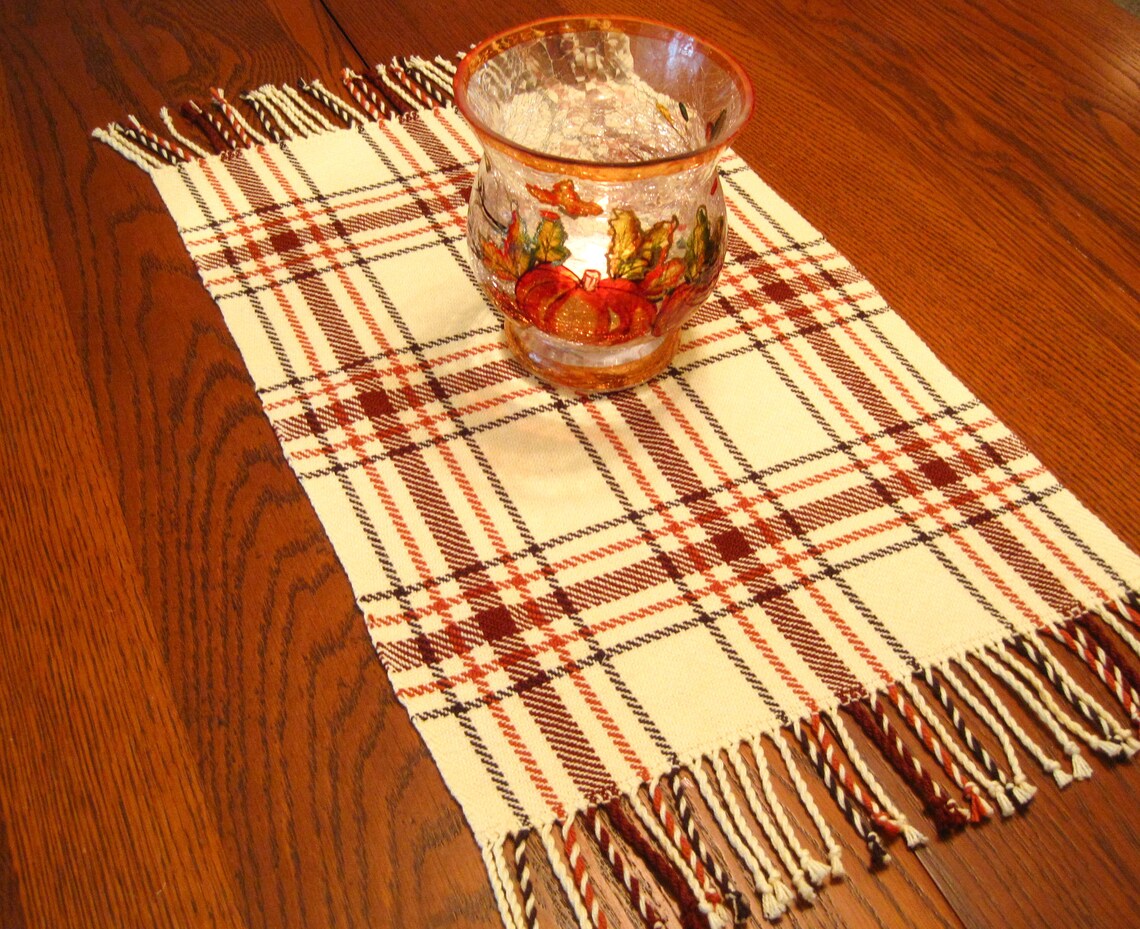 Hand Woven Coffee Table Scarf 23 Table Topper Etsy