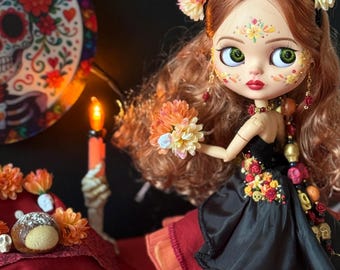 Muñeca Blythe personalizada, pieza única de colección de arte mexicano de iDoll