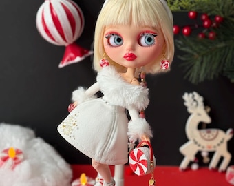 Collectible Candy Blythe Doll Christmas OOAK Custom Art by iDoll