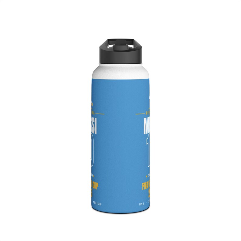 Lionel Messi Stainless Steel Water Bottle - World Cup Soccer Fan Gift 32oz