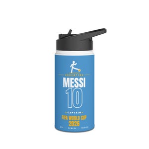 Lionel Messi Stainless Steel Water Bottle - World Cup Soccer Fan Gift image 6
