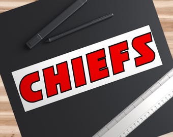 Kansas City Chiefs Bumper Sticker, Water-Resistant Vinyl