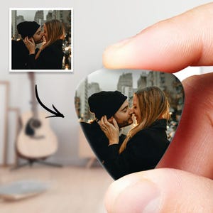 Gepersonaliseerde plectrum met foto aangepaste foto plectrum voor vriend vriendin muzikant
