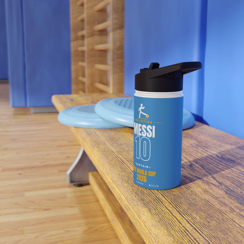Lionel Messi Stainless Steel Water Bottle - World Cup Soccer Fan Gift image 8