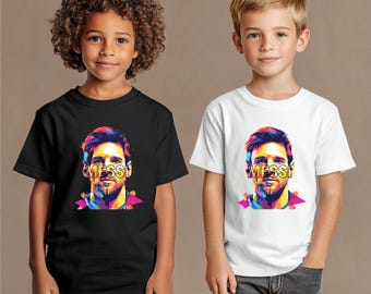 Kids Lionel Messi Soccer Shirt, Fan Gift, 100% Cotton