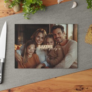 Personalized Glass Cutting Board - Custom Name & Quote Kitchen Decor, Gift for Chef, Housewarming Present, Christmas Gift, New Home Gift
