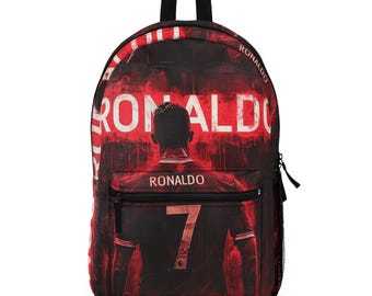 Mochila de fútbol Ronaldo: mochila escolar para aficionados al deporte