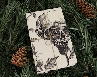 Gothic Skull Wrapping Paper, Victorian Floral Gift Wrap