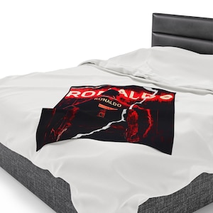 Manta de peluche de Cristiano Ronaldo, regalo para aficionados al fútbol, decoración de dormitorio imagen 6