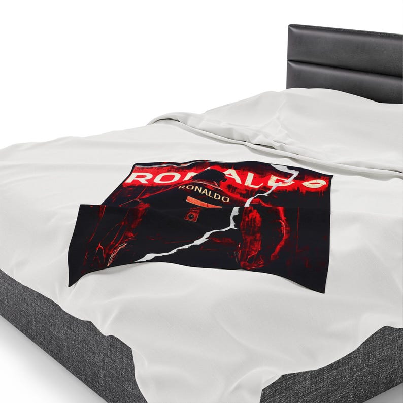 Manta de peluche de Cristiano Ronaldo, regalo para aficionados al fútbol, decoración de dormitorio imagen 6