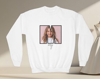 Custom Picture Monogram Youth Sweatshirt, Personalized Kids Pullover