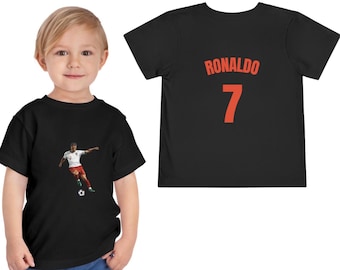 T-shirt Cristiano Ronaldo pour tout-petit, couleurs du Portugal, cadeau pour les fans de football