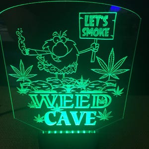 marijuana man cave led table light sign rgb