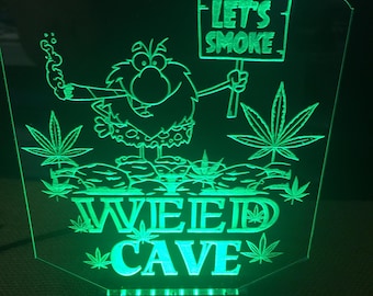 marijuana man cave led table light sign rgb