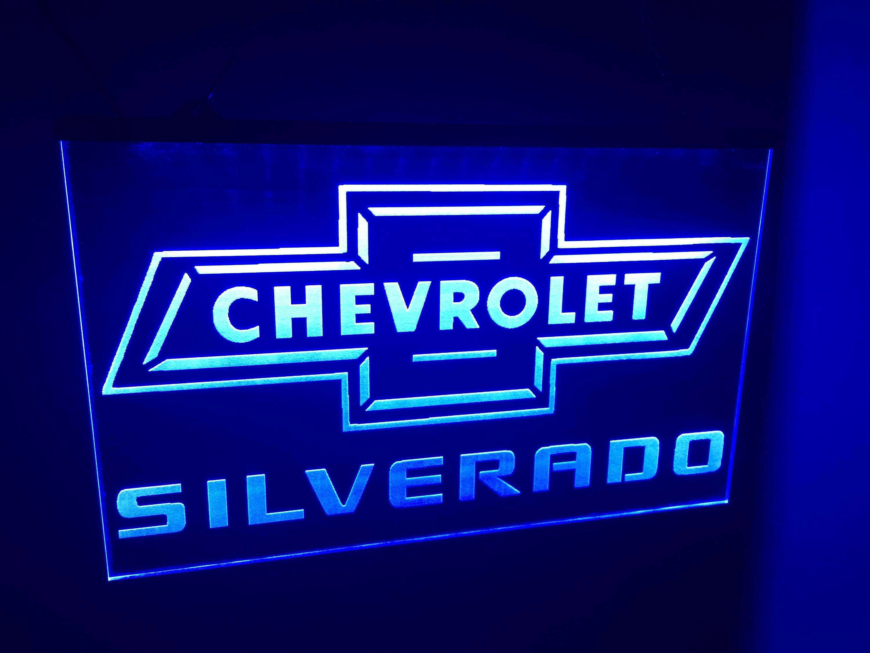 Chevy Led Sign Chevy Silverado Light Sign Led Acrylic - Etsy