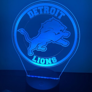 Detroit lions led table light sign rgb