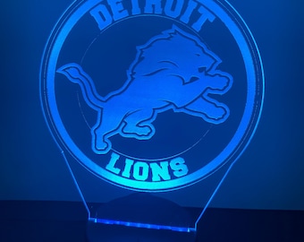 Detroit lions led table light sign rgb