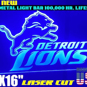 Letrero luminoso acrílico led de los Detroit Lions