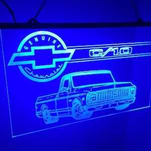 Panneau lumineux Chevy c-10 led acrylique