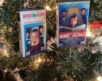home alone 1 & 2 mini vhs ornaments