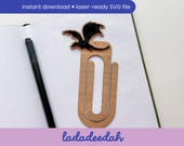 Flying Dragon Silhouette paperclip bookmark - Laser SVG file - commercial use