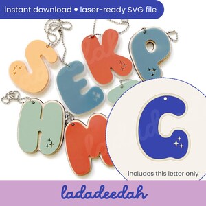 May include: A blue letter C with white stars, in a circle on a white background. The letter is part of a set of colorful letters with stars, each sold individually.