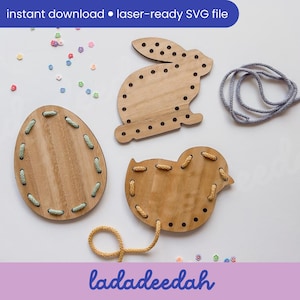 Ostern und Frühling Schnürbretter Kinderhandwerk Aktivität - Laser SVG-Datei - kommerzielle Nutzung