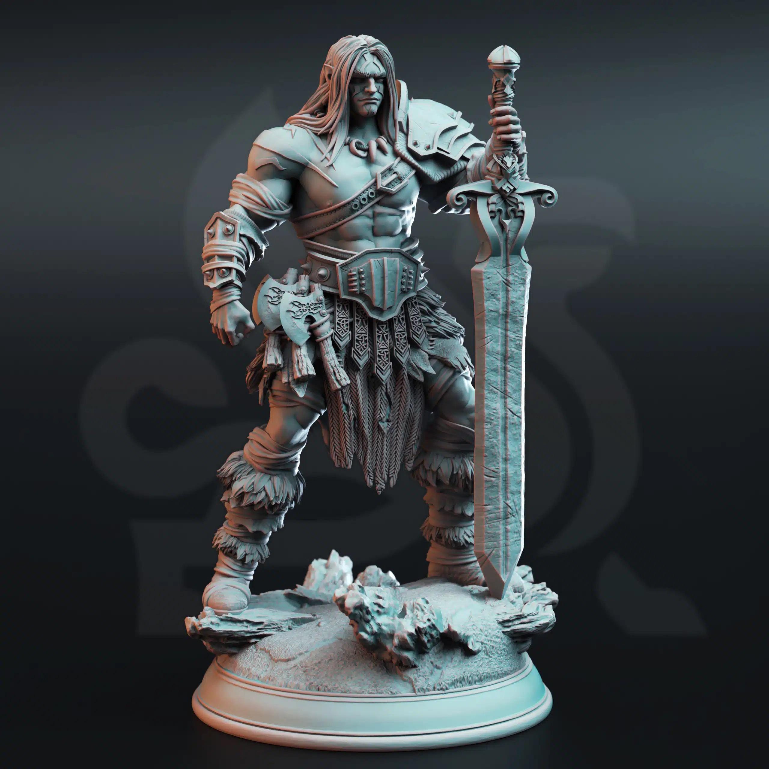 【CD】Woodman – A Barbarian In Asia Oovur – Colossal Wastewalker Barbarian D&D Miniature Fighter