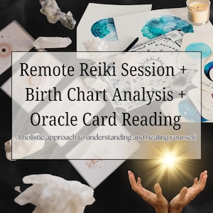 Sessione di Reiki a distanza, analisi del tema natale e lettura delle carte dell'oracolo - Pacchetto di lettura del tema natale di guarigione Reiki Regalo di guarigione Reiki
