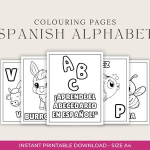 Spanish Alphabet Coloring Book for Kids | Printable Abecedario en Español | Learn Spanish Letters with Fun Coloring Pages