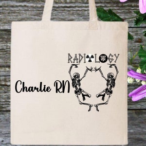 Custom Radiology Tote Bag, Xray Tech  tote bag, Rad Tech  Bag, Radiology Technologist  tote bag,  Skeleton CREW Tote Bag, gift for Rad Tech