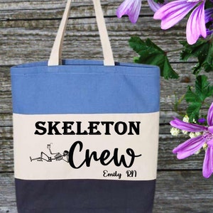 Custom Radiology Skeleton Crew Tote Bag, Xray tech crew tote bag, Rad Tech  Bag, Radiology   bag,  Skeleton CREW Tote Bag, gift for Rad Tech