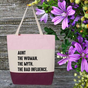 Personalized Aunt Tote Bag, Auntie Bag, Aunt The Woman Bag, Gift For Aunt, Auntie Tote Bag, Mothers Day Gift