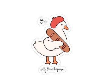 Quirky French Goose Vinyl Sticker, Laptop Decal, Water Bottle, Journal Decoration