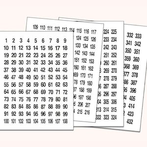 NUMBERS #1-#432 STICKERS Sequential~3/4&quot;Various Colors,Circle Labels Consecutive, Matte Finish,Organize,Number Sticker,self adhesive label