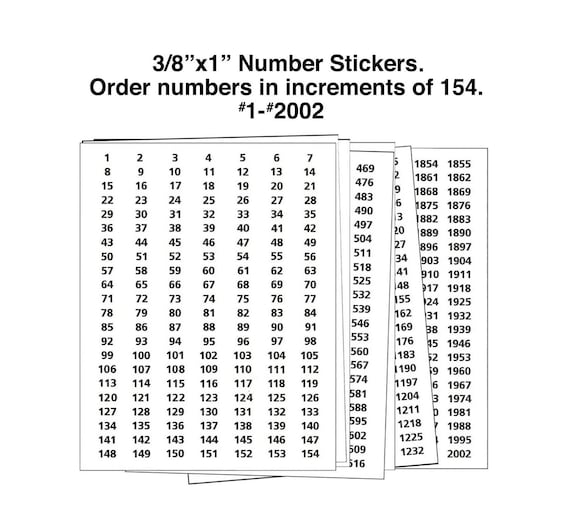 Sequentially Numbered Stickers, Small Number Round Stickers