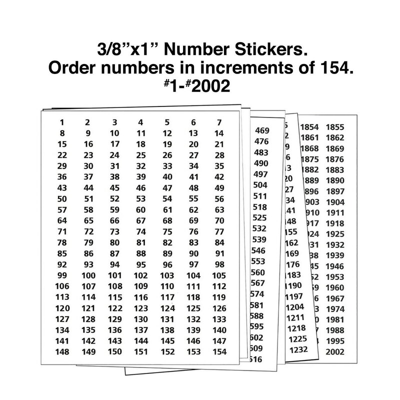 Sequential Numbered Stickers - Etsy