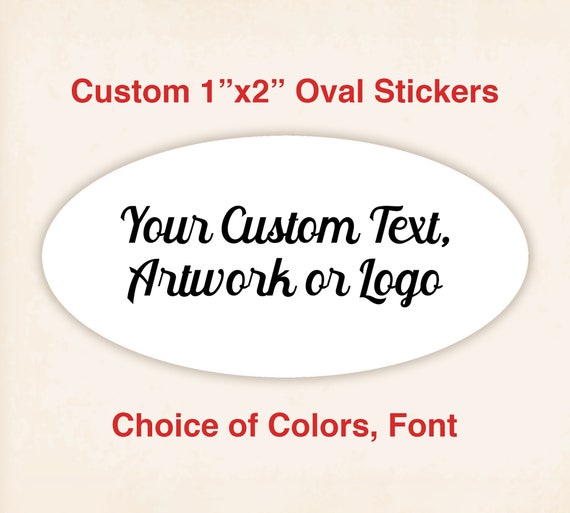 Buy CUSTOM 1x2 Oval Labels custom Logo Stickers custom Stickers