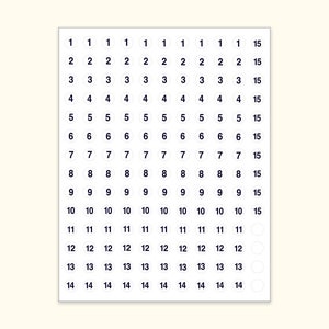 10x STICKERS NUMBERED #1-#15 Sequential White~Tiny 1/2&quot; Circle Labels Consecutive,Matte Finish,Made In Usa,Number sticker,number label