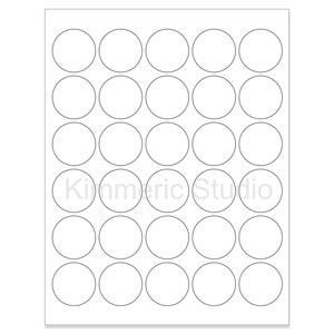 1-1 / 2 "leere WEISSE MATTE runde Kreis-Aufkleber für Inkjet- und Laserdrucker.Größe: 8-1 / 2 "x 11" Standard Sheets.Price Handwerk, Seifen, BULK-Aufkleber