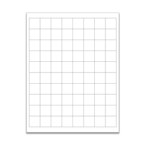Adesivos MATTE BRANCO em branco de 1 "x 1" para impressoras jato de tinta e laser. Tamanho: folhas padrão de 8-1/2 "x 11".