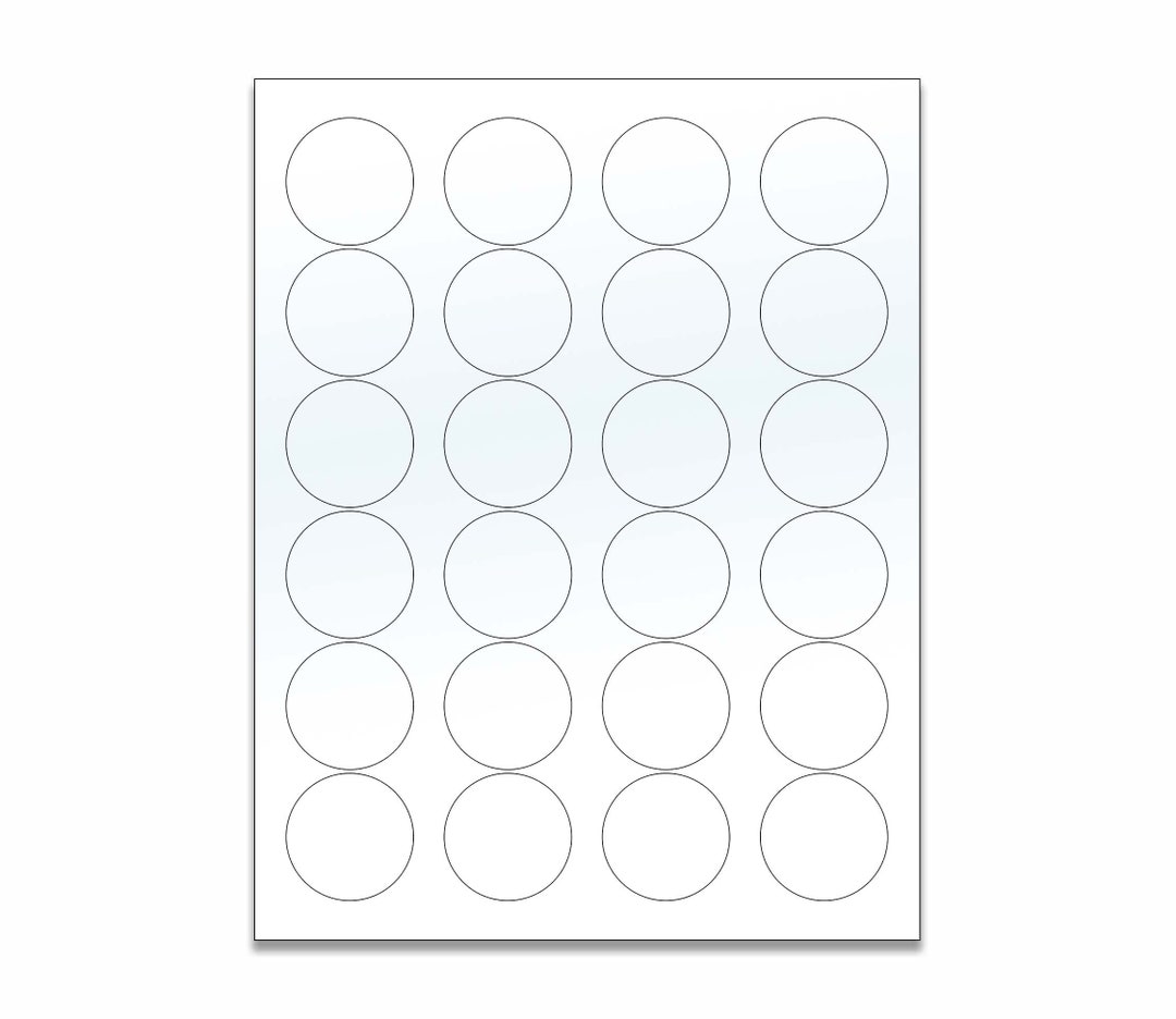 1 2 Clear Printable Round Stickers