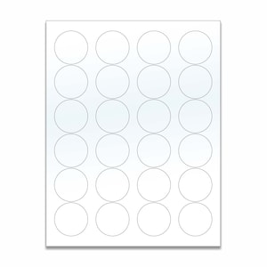 1-2 / 3 "kleine glasklare runde Aufkleber, nur LASER-Drucker, leere Aufkleber, Preisaufkleber, Planeraufkleber, klare Aufkleber, druckbare Aufkleber